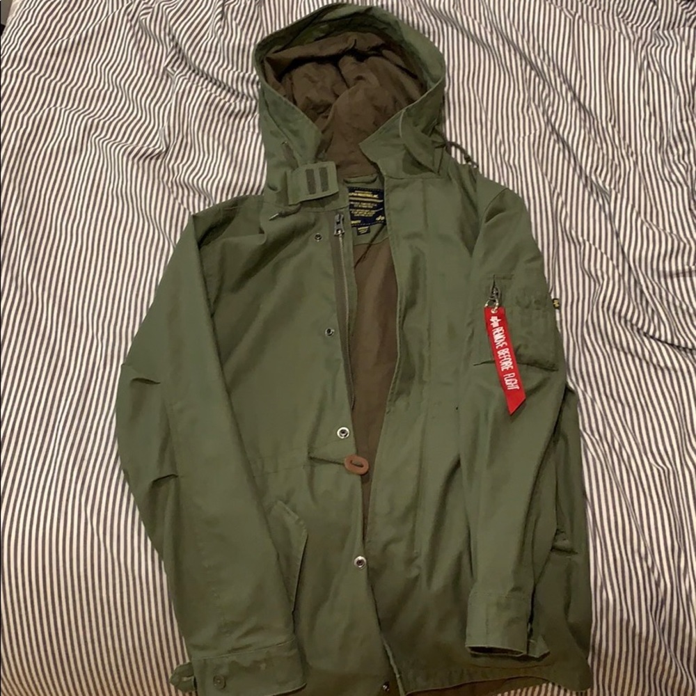 Alpha Industries Green Long Coat